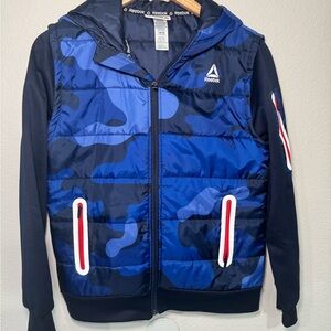 Reebok Navy Camo Jacket size 14/16 boys